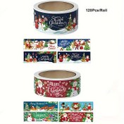Resim 120 adet Noel Stickerları - Bayramlık Ağaç, Geyik & Noel Baba Tasarımları | 2.49cm x 7.59cm Kendinden Yapışkanlı Etiketler Tatil Kartları, Hediyeler & Zarf için | Işıltılı Bitiş, Tek Kullanımlık 