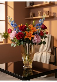 Resim Elta Collection 28 Cm Gold Cam Dekoratif Vazo Modern, Şık, Lüks Çiçek Ve Salon Vazosu Gold 