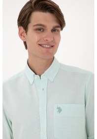 Resim U.S. Polo Assn. Erkek Mint Regular Fit Cepli Gömlek 50306340-VR090 