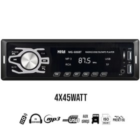 Resim Oto Teyp 4X45W Bt/Aux/Usb/Sd/Uk/Fm Şarjlı Usb Mega Mg-606Bt 