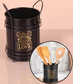 Resim Zhlhome Siyah Standtlı Kaşıklık Organizer Kitchen Love 