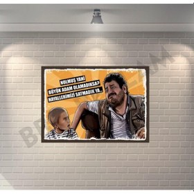 Resim Erdal Tosun Ne Olmuş Yani Büyük Adam Olamadıksa Retro Ahşap Poster 