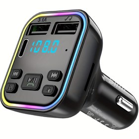Resim Type-C USB-C Hızlı Şarj Cihazı, Çift USB Bağlantı Noktaları, Eller Serbest Araba Kiti, Kablosuz FM Verici, Modülatör ve Araba Fişi - ABS Malzeme, 12-24V Çalışma Voltajı, Pil Gerektirmez, Araba Elektronik Aksesuarları| Eller Serbest Arama| Taşınabilir Hoparlörler ve Müzik Çalar Setleri 