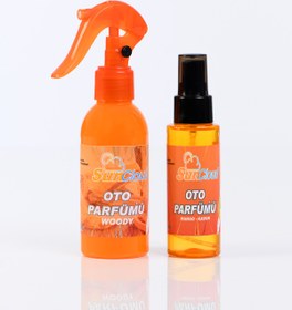 Resim SUN & CLOUD Oto Oda Sprey Parfüm Premium Woody 150 Ml. Ve Mango & Kavun 75 Ml. 