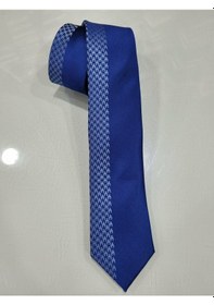 Resim Pierre Cardin Desenli İnce Kravat Mavi 