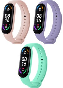 Resim HOFFICE Xiaomi Mi Band 5 Ve 6 Uyumlu Yüksek Kalite Silikon Kordon Seti (SADECE 3 ADET KORDON) 