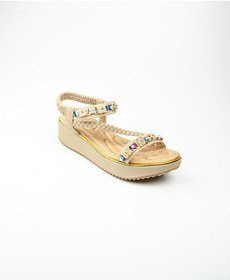 Resim Guja 121 - 5 Krem Kadın Sandalet 001 