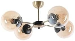 Resim Lambadar Modern Dörtlü Bal Glop Camlı Gold-Siyah Avize Gold-Bal Tek Ebat 3520-4Goldglopbalcam 