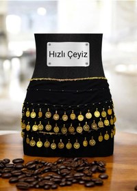 Resim Hızlı Çeyiz Şakira Oryantal Dansöz Dans Kemeri Pullu Zilli Kına Oyun Eğlence Nedime Düğün Shakira Kemer 