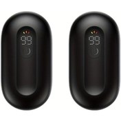 Resim Sunshine022 Siyah Şarj Edilebilir 2'li El Isıtıcısı Dijital Ekran 140 Derece Cep Isıtıcı 