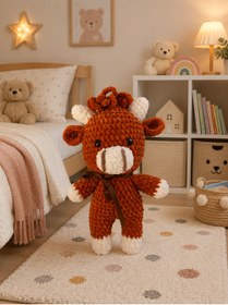 Resim UrazTasarım Amigurumi Oyuncak,amigurumi Buzağı , Amigurumi Organik Oyuncak, uyku arkadaşı, (Yaklaşık 30CM) 