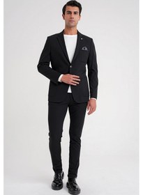 Resim Efor C 697 Ceket Regular Fit Siyah-1 Casual Siyah 