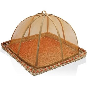 Resim The Mia Transparan Bambu Hasır Tepsi 38x38x24 Cm 