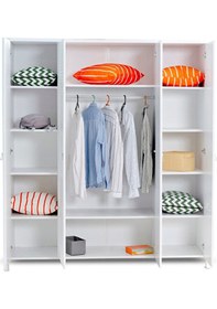 Resim Loren 4 Kapılı Dolap, Bebek ve Genç Odası Dolap Beyaz 