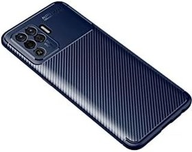 Resim Nevarium Oppo Reno 5 Lite Uyumlu Kılıf Karbon Dokulu Silikon - Lacivert 