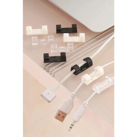 Resim Then Tech Şeffaf Kablo Düzenleyici 20'li Paket Şeffaf Yapışkanlı Organizer Şeffaf Kablo Düzenleyici 