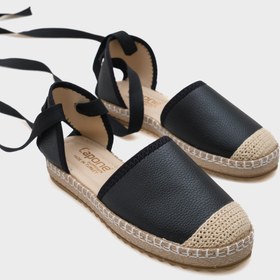 Resim Capone Outfitters Brianna Kalın Tabanlı Bilekten Bağlamalı Kadın Espadril 