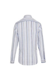 Resim Hatemoğlu Kahverengi Çizgili Slim Fit Gömlek Koyu Kahverengi 