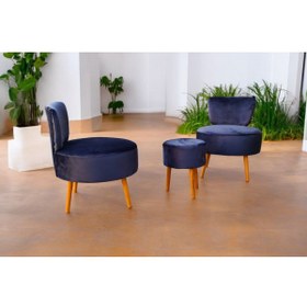 Resim BEYLERBEYİ Çay Seti Ikili Koltuk Berjer Ve Puf Takımı (salon, Balkon, Ofis) 3 Lü Takım 