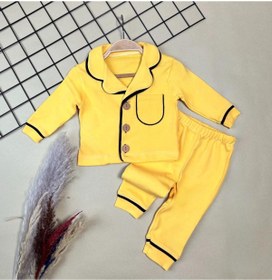 Resim Sparrow Laurel Unisex Bebek Alt Üst Gecelik Takımı, Önden Düğmeli Pijama Takımı (6-24 Ay) 