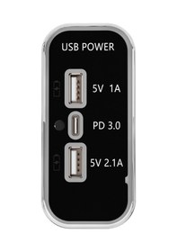 Resim Dc 12v 24v Panel Montaj 3 Usb Bağlantı Noktaları 2 Usb-bir 3.1a + Tip-c Pd3.0 Araç Şarj Soketi 