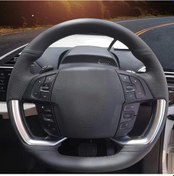 Resim Özel El Dikişli Mikrofiber Deri Araba Direksiyon Kılıfı Cioen Grand C4 Pico Spac Black Thread Black Thread 