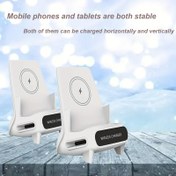 Resim Taşınabilir Mini Sandalye Kablosuz Şarj Cihazı ve Telefon Standı - Hızlı Şarj 15W, Manyetik Bağlantı, Çift Yönlü Şarj, Ev Ofis Seyahat için Kompakt Tasarım, Kablosuz Şarj İstasyonu, Modern Estetik, Sağlam Yapı 