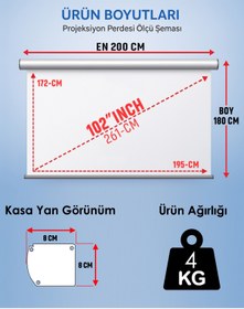 Resim GÖLGE STOR Manuel En200cm Boy180cm Projeksiyon Perdesi Yeni Akıllı Kumaş Blackout-ışık Geçirmez 4k 