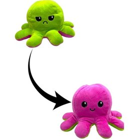 Resim Renk Değiştiren Oyuncak Peluş Ahtopot Yeşil Pembe Çok Renkli 