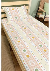 Resim Organik Tek Kişilik Lastikli Çarşaf Seti - Şirin Kahramanlar Renkli 