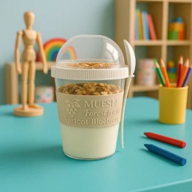 Resim Titiz Taken Go Kapaklı Kaşıklı Pratik Taşınabilir Meyveli Yoğurt Kabı 