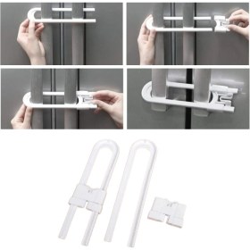 Resim Roichil Bebek Çocuk Çekmece ve Dolap Koruma Raylı Güvenlik Sistemi Emniyet Kilidi 