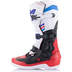 Resim Alpinestars Tech 3 Kros Motosiklet Botu Kırmızı Mavi 