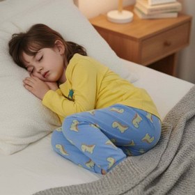 Resim aden kids %100 pamuk çocuk uzun kollu ince pijama takımı 