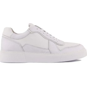 Resim Sail Lakers - Beyaz Deri Bağcıklı Erkek Sneaker 