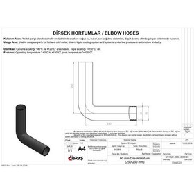 Resim IBRAS 65325 60mm x 70mm 25cm x 25cm DİRSEK HORTUMU SICAK ve SOĞUK 