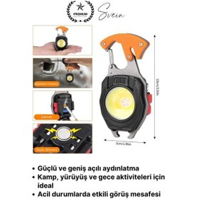 Resim Ledlamba 500 Lümen Çok Fonksiyonlu Anahtarlık Kamp Lambası Type-c Mıknatıslı Hafif Outdoor Şarjlı 