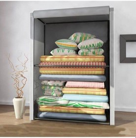 Resim Tamamı Çelik Profilden Gri Renk Bez Güçlendirilmiş Çelik Yapım Saklama Dolabı Gri 