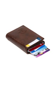 Resim Newish Polo Erkek Mekanizmalı Cüzdan ve Deri Kapaklı Omuz El Çantası (17X22CM) - Kahverengi - new337 