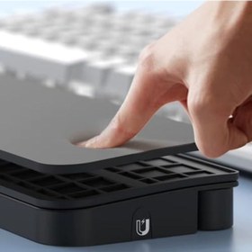 Resim Ergonomik Klavye Bilek Desteği Ve 22-in-1 Temizlik Kiti Gizli Saklama Ve Manyetik Organizer Tasarım, Mekanik Klavye Uyumlu Masaüstü Düzenleyici, Telefon Kulaklık Laptop Temizleme Seti Siyah 