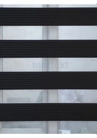 Resim Siyah Geniş Plise Zebra Perde Siyah 