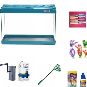 Resim Kanki Pet 30 Cm Akvaryum Hazır Set 3018 Turkuaz 