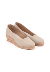 Resim Star Tombis Gerçek Elişi Özel Imalat Elişi Günlük Rahat 3cm Anne Ayakkabısı Dolgu Topuklu Handmade Bej 