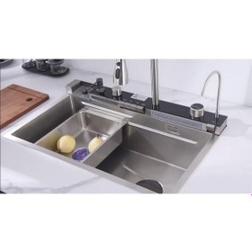 Resim Gl General GLPR 7546 Dijital Premium Akıllı Şelale Eviye Silver Inox 