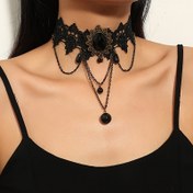 Resim 1 adet Kadınlar için Gotik Dantel Kolye, Seksi Sentetik Kasım Doğum Taşı, Plastik Mozaik, Tüm Mevsim Parti ve Müzik Festivali Aksesuarı, Mardi Gras Günü Temalı, Karnaval/Mardi Gras/Maske 