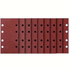 Resim 10 adet Pnömatik Talaş Makinesi Özel Kendinden Yapışkanlı Talaş Kağıdı, No. 80 Dikdörtgen Arka Destek Talaş Kağıdı, 185x93mm - Karışık Paket No. 40-2000 Talaş Kağıdı 