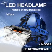 Resim HEEYKEEY Ultra-Bright Şarj Edilebilir LED Kafa Lambası, 5 Ayarlanabilir Parlaklık Seviyesi, USB Şarj, Kamp, Balıkçılık, Seyahat ve Acil Durum Kullanımı için Taşınabilir Kafa Lambası, Kamp Kafa Lambası | Şık Kafa Lambası | Şarj Edilebilir LED Işık, Kamp Aksesuarı 