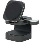 Resim Energea Magcube 3in1 Katlanabilir 15W Telefon Saat Airpods Masaüstü Hızlı Şarj Standı 