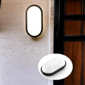 Resim 15W Siyah IP65 Oval LED Tavan ve Duvar Lambası | 1500 Lümen Beyaz Işık | Su ve Toz Geçirmez Banyo Bahçe Balkon Aydınlatma Armatürü 220V 