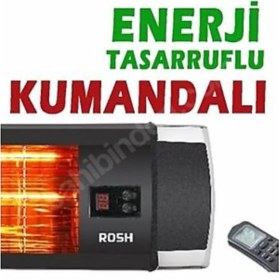 Resim Rosh Balkon Iç ve Dış Mekan 2500 Watt Holojen Loş Işıklı Isıtıcı 
